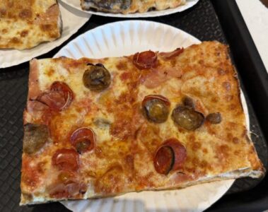 Gladiatore pepperoni and sausage pizza