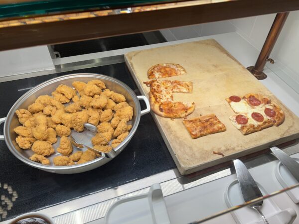 Kids have choices too - including pizza and chicken nuggets.