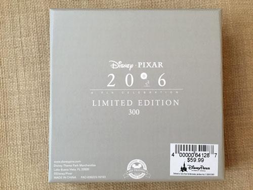The jumbo pin comes in this box, which notes that it is a limited edition pin.