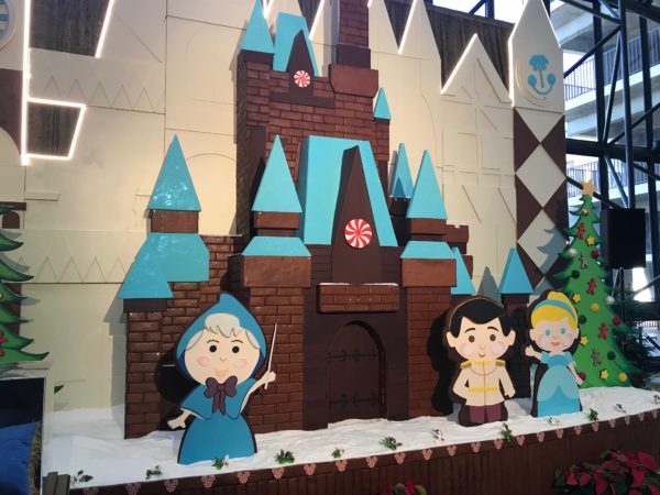 The entire display is made out of gingerbread and inspired by Mary Blair's style.