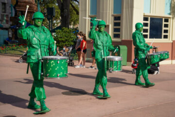 The Green Army Men Drum Corps. Photo Credit © Disney Enterprises, Inc. All Rights Reserved.