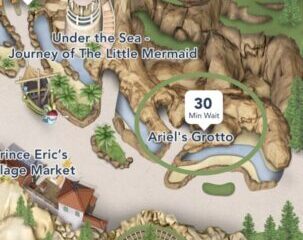 Ariel's Grotto Routinely Showed a 30 Minute Wait on January 22, 2023, the Reopening Date of Ariel's Meet and Greet