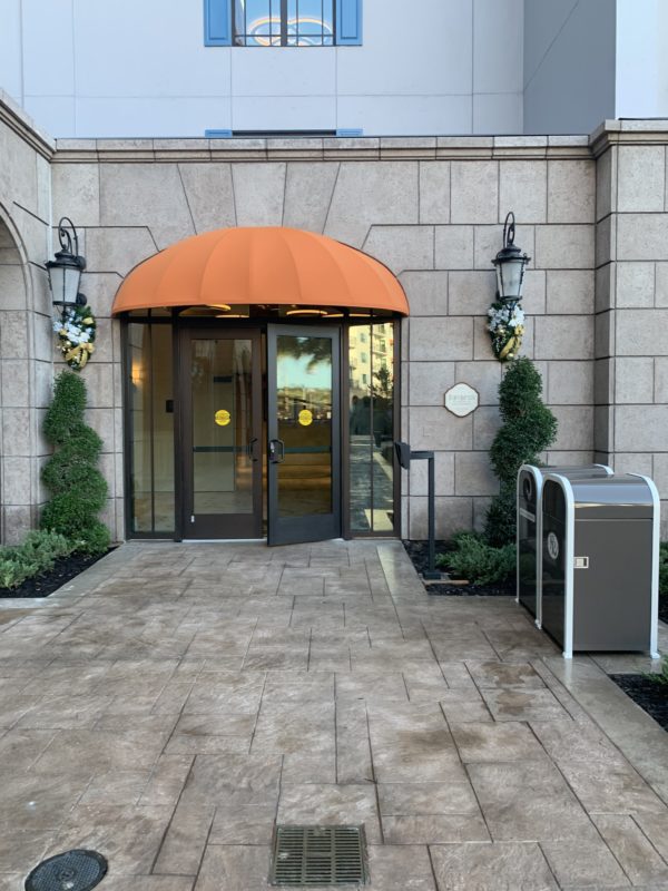 The awnings add a nice touch of color.