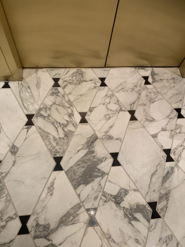 Even the elevator floors are marble.