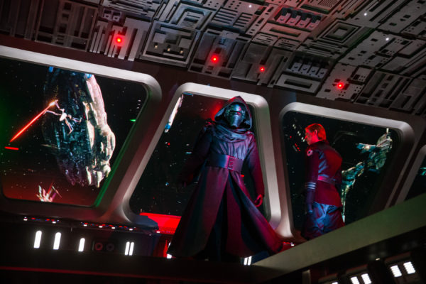 Watch out! You’ve stumbled into the bridge of the Star Destroyer, and Kylo Ren spots you! Photo credits (C) Disney Enterprises, Inc. All Rights Reserved.