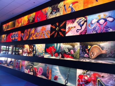 As you enter Animation Hall, the main lobby and services building, get ready to see some great art.