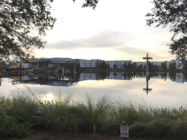 Here's a wide view from the '50s area of Pop Century looking over to Art of Animation.