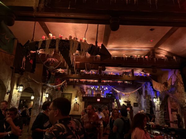 Notice the huge anchor in the ceiling of The Mess.