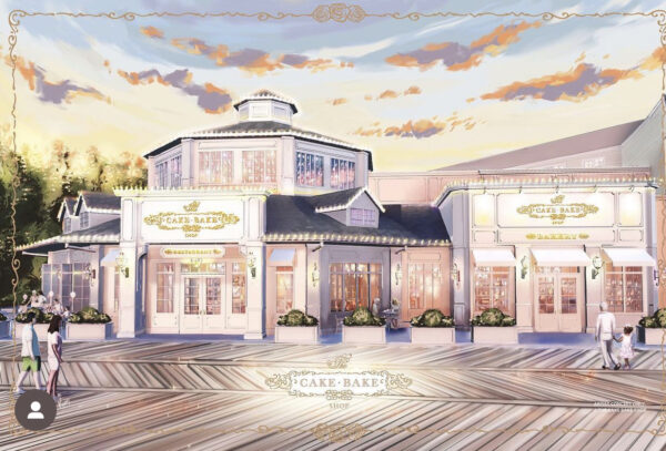 Concept art for The Cake Bake Shop coming to Disney's Boardwalk in 2023. Photo credit © Disney Enterprises, Inc. All rights reserved,