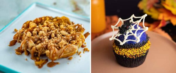 Caramelized Apple Liege Waffle, Dark Chocolate Halloween Cupcake. Photo Credits © Disney Enterprises, Inc. All Rights Reserved.