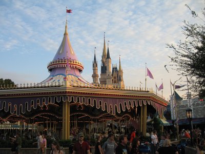 The Price Charming Carrousel is located just behind Cinderella Castle.