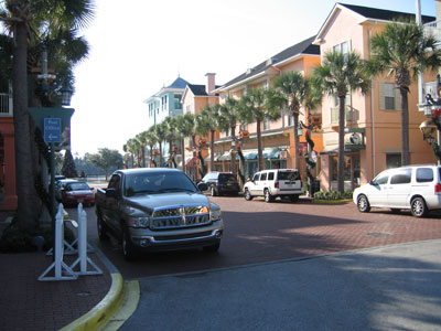 Celebration, pictured here, has a public downtown.  Golden Oak will not have a public area.