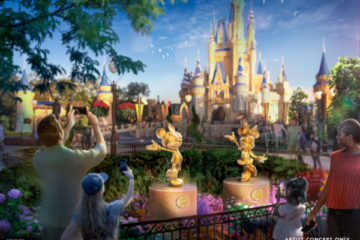 Special golden character sculptures in the Magic Kingdom. Photo credits (C) Disney Enterprises, Inc. All Rights Reserved