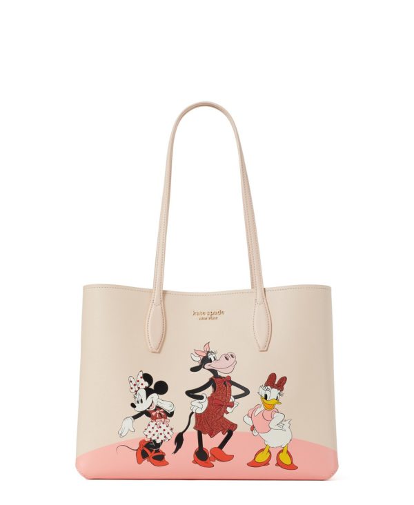Disney X Kate Spade New York Clarabelle & friends large tote. Large tote is decorated with Clarabelle, Minnie and Daisy in celebration of the year of the ox. MSRP: $248.00 Available in Kate Spade New York stores. Photo credits (C) Disney Enterprises, Inc. All Rights Reserved 