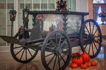 chocolate sculpture of hearse