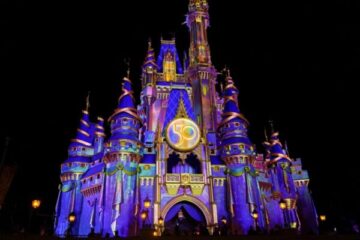 Cinderella's Castle with 50th Anniversary overlay. Photo Credit © Disney Enterprises, Inc. All Rights Reserved.