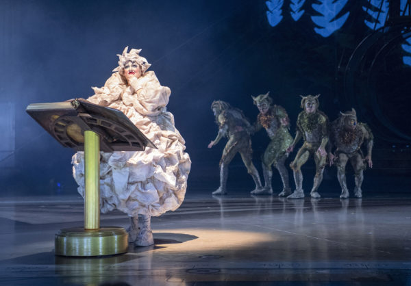 Miss Hesitation, a bulbous ball of discarded drawings, and the Doubtovskis, represent self-doubt in Drawn to Life, the highly anticipated new collaboration from Cirque du Soleil and Disney. The show premiered on Nov. 18, 2021, at Walt Disney World Resort in Lake Buena Vista, Fla. (Kent Phillips, photographer). Photo credits (C) Disney Enterprises, Inc. All Rights Reserved 