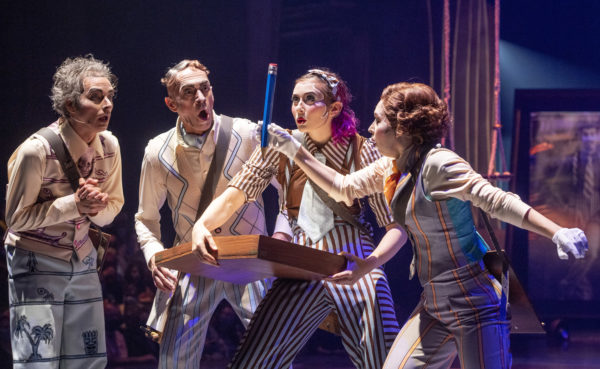 The Animators, an homage to legendary Disney animators, bring humor and physical comedy to Drawn to Life, the highly anticipated new collaboration from Cirque du Soleil and Disney. The show premiered Nov. 18, 2021, at Walt Disney World Resort in Lake Buena Vista, Fla. (Kent Phillips, photographer). Photo credits (C) Disney Enterprises, Inc. All Rights Reserved 