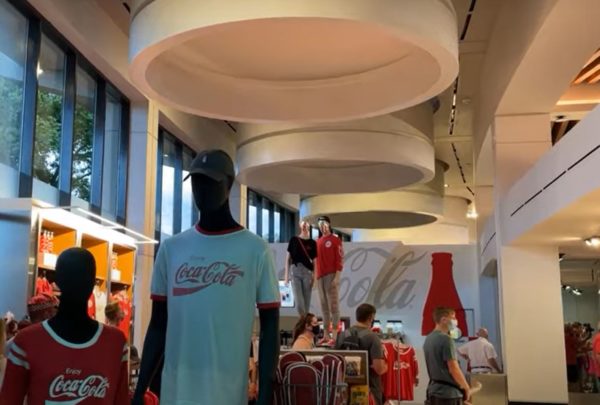 You will find plenty of Coke logo merchandise.