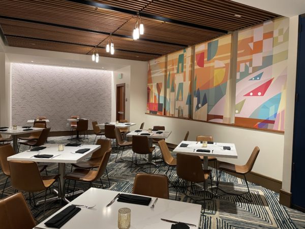 Even though there are now windows to the outside, the restaurant still has plenty of light.