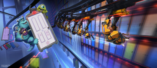 A new land themed to Pixar Animation Studios’ “Monsters, Inc.” is coming to Disney’s Hollywood Studios. Taking place after the events of the film, Monstropolis need humans’ laughter to power the city. Guests can even ride on a door like Mike and Sully in the iconic scene from the film with Disney’s first-ever suspended coaster. Photo credits (C) Disney Enterprises, Inc. All Rights Reserved