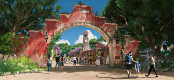 The new town Esperanza will be situated in Tropical Americas land coming to Disney’s Animal Kingdom. The town features classic Spanish-style architecture in the heart of the rainforest. Photo credits (C) Disney Enterprises, Inc. All Rights Reserved
