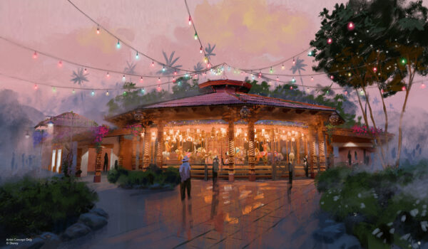 The new town Esperanza will be situated in the Tropical Americas land coming to Disney’s Animal Kingdom. The town features classic Spanish-style architecture in the heart of the rainforest and a carousel featuring the resident wood carver’s favorite animals. Photo credits (C) Disney Enterprises, Inc. All Rights Reserved