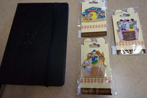 The prize pack includes three limited edition trading pins and a blank Imagineering notebook in black.