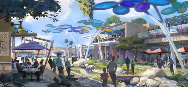 Storyliving by Disney town center concept art. Photo credits (C) Disney Enterprises, Inc. All Rights Reserved