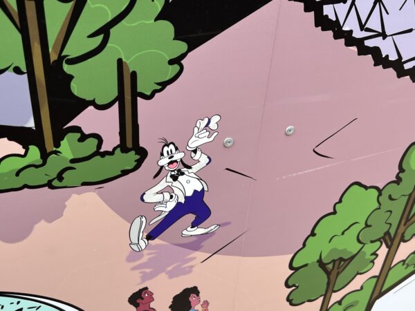 Goofy is dressed up in his Disney 100 outfit.