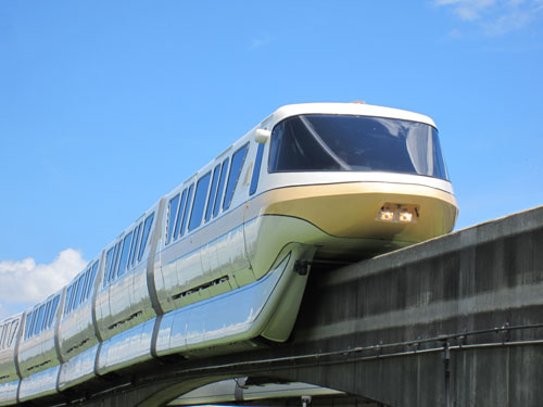 Enjoy the Magic Kingdom area resorts in style via the monorail.
