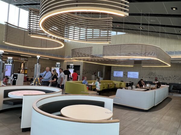 The interior is open and bright.