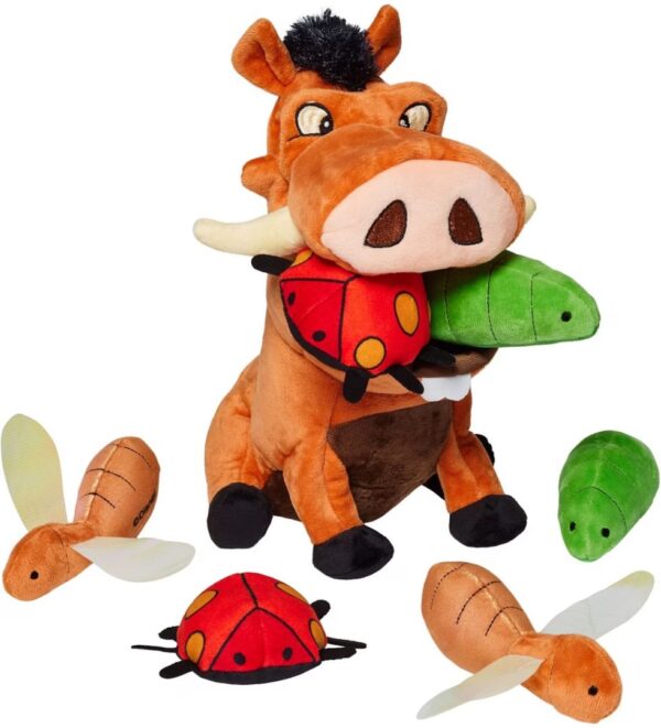 Disney Pumbaa Hide & Seek Puzzle Plush Squeaky Dog Toy, Small/Medium
