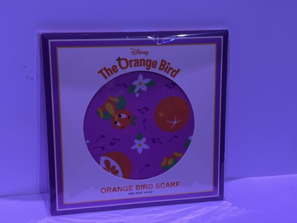 Harvey's scarf with Orange Bird print.