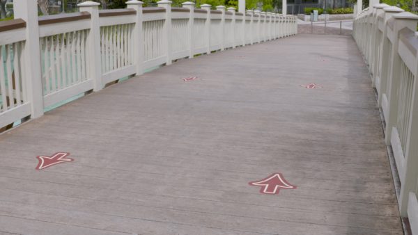 Disney Springs has directional arrows to keep pedestrian traffic moving in the same direction. Photo credits (C) Disney Enterprises, Inc. All Rights Reserved 