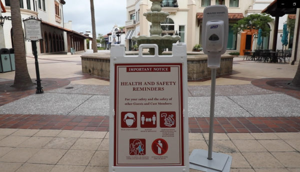 Disney has added safety reminder signs and hand sanitizer stations. Photo credits (C) Disney Enterprises, Inc. All Rights Reserved 