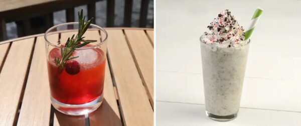 Christmas Old Fashioned and Candy Cane Margarita. Photo Credit © Disney Enterprises, Inc. All Rights Reserved.