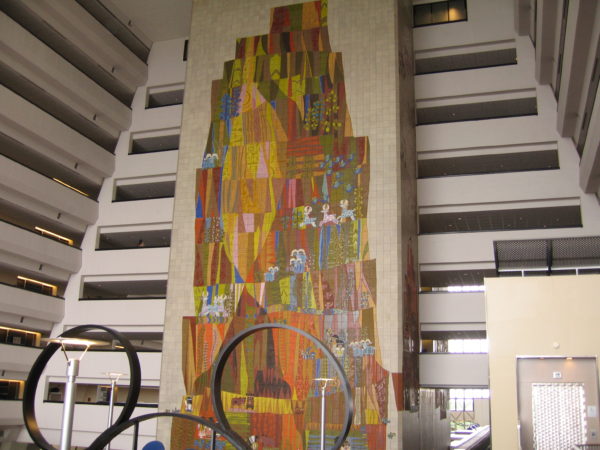 One thing that is unchanged is the beautiful Mary Blair mural spanning the height of the hotel!