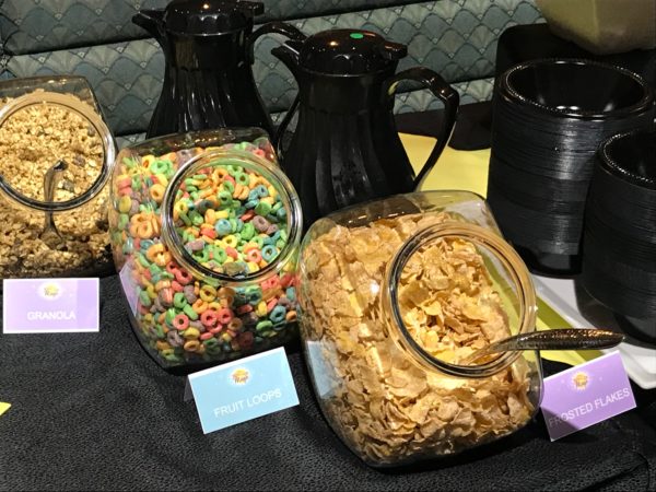 Several cereal choices.