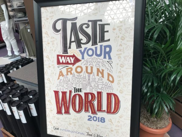 Taste your way around the world poster for the 2018 festival.