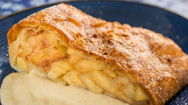 Apple Strudel with Vanilla Sauce in Germany. Photo credits (C) Disney Enterprises, Inc. All Rights Reserved 
