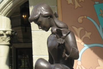 Cinderella Fountain sculpture near Cinderella Castle