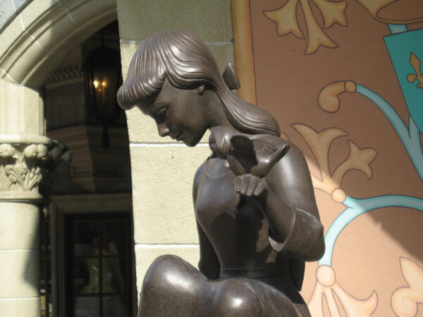 Cinderella Fountain sculpture near Cinderella Castle