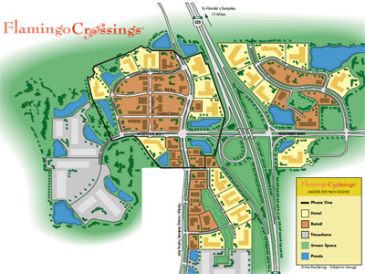Location of Flamingo Crossings at Disney's western edge. Photo credits (C) Disney Enterprises, Inc. All Rights Reserved