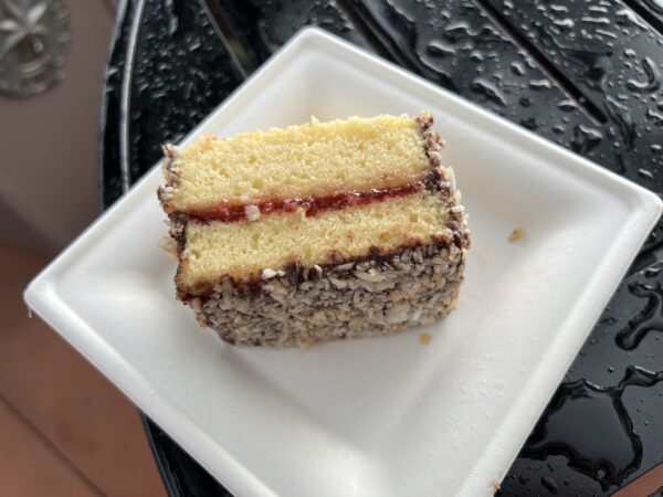 The cake is moist with a good flavor.