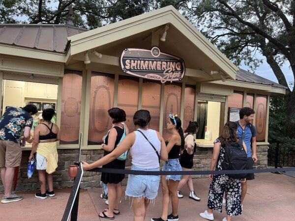 Shimmering Sips outdoor kitchen is not far from Porty of Entry, where World Celebration leads into World Showcase..