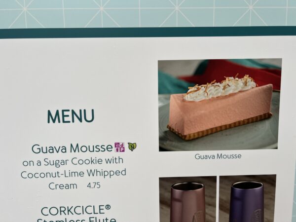 Guava mousse on a sugar cookie with coconut-lime whipped cream is $4.75.