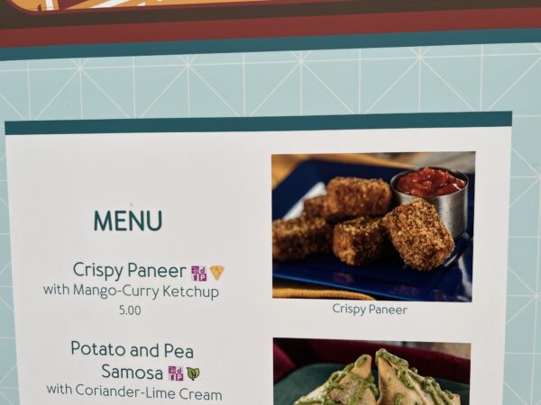 Crispy paneer with mango-curry ketchup is $5.00.