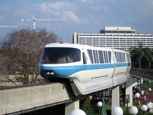 The monorail is a fun and free attraction.