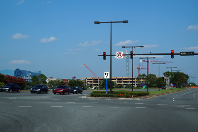 Construction continues on the garages.